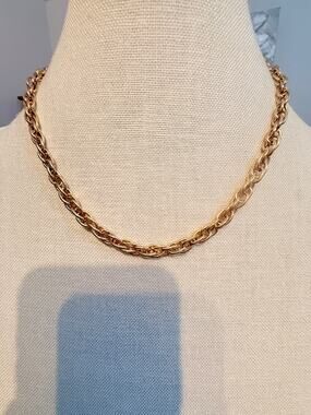 Essence Gold Tone Double Link Chain Necklace 17”